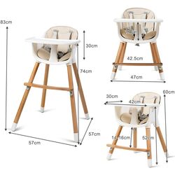 Стульчик для кормления Costway BB5459 (Cream/Natural) Thumb