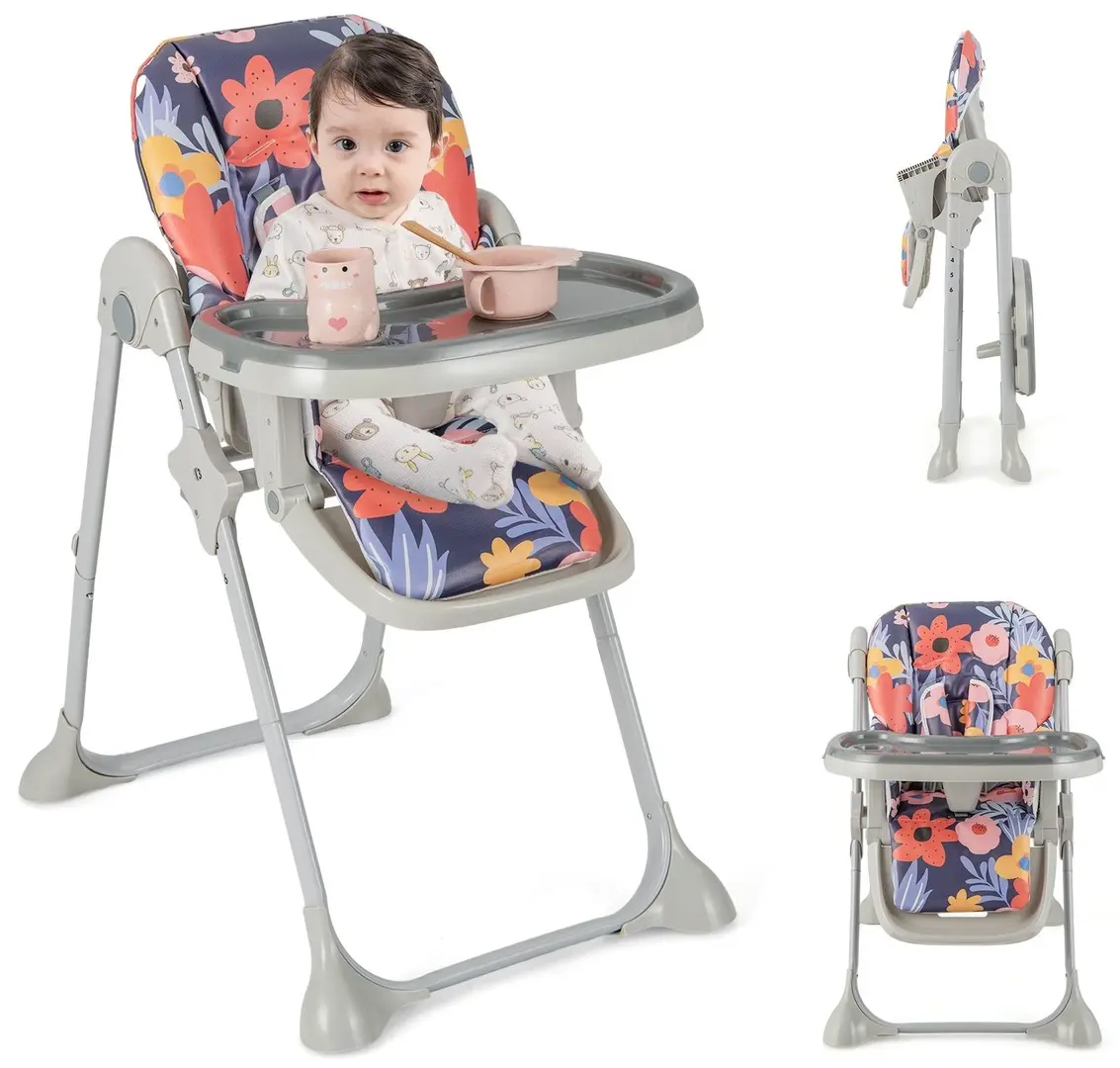 Scaun pentru hranire Costway BB5580FL (Grey/Purple)