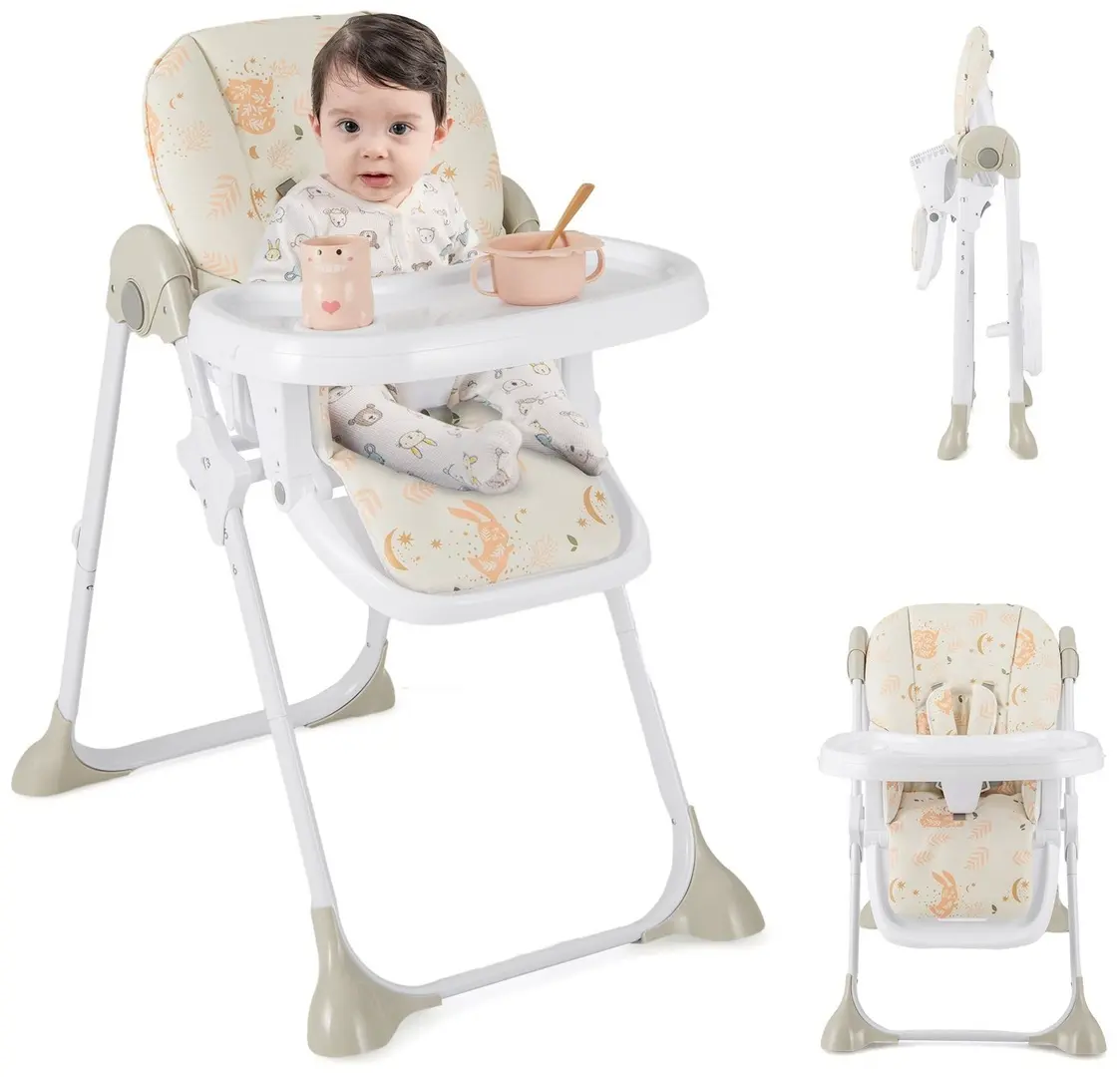 Стульчик для кормления Costway BB5580OR (White/Orange)