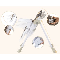 Стульчик для кормления Costway BB5580PU (White/Dark Brown) Thumb