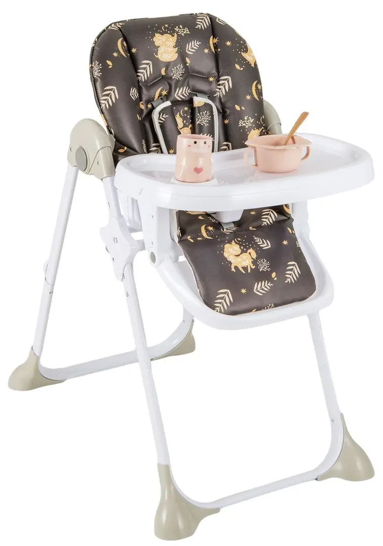 Стульчик для кормления Costway BB5580PU (White/Dark Brown)