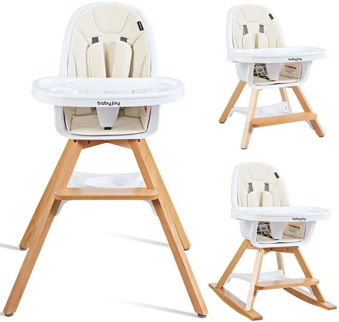 Стульчик для кормления Costway BB5581BE (Beige/Wood) - 2