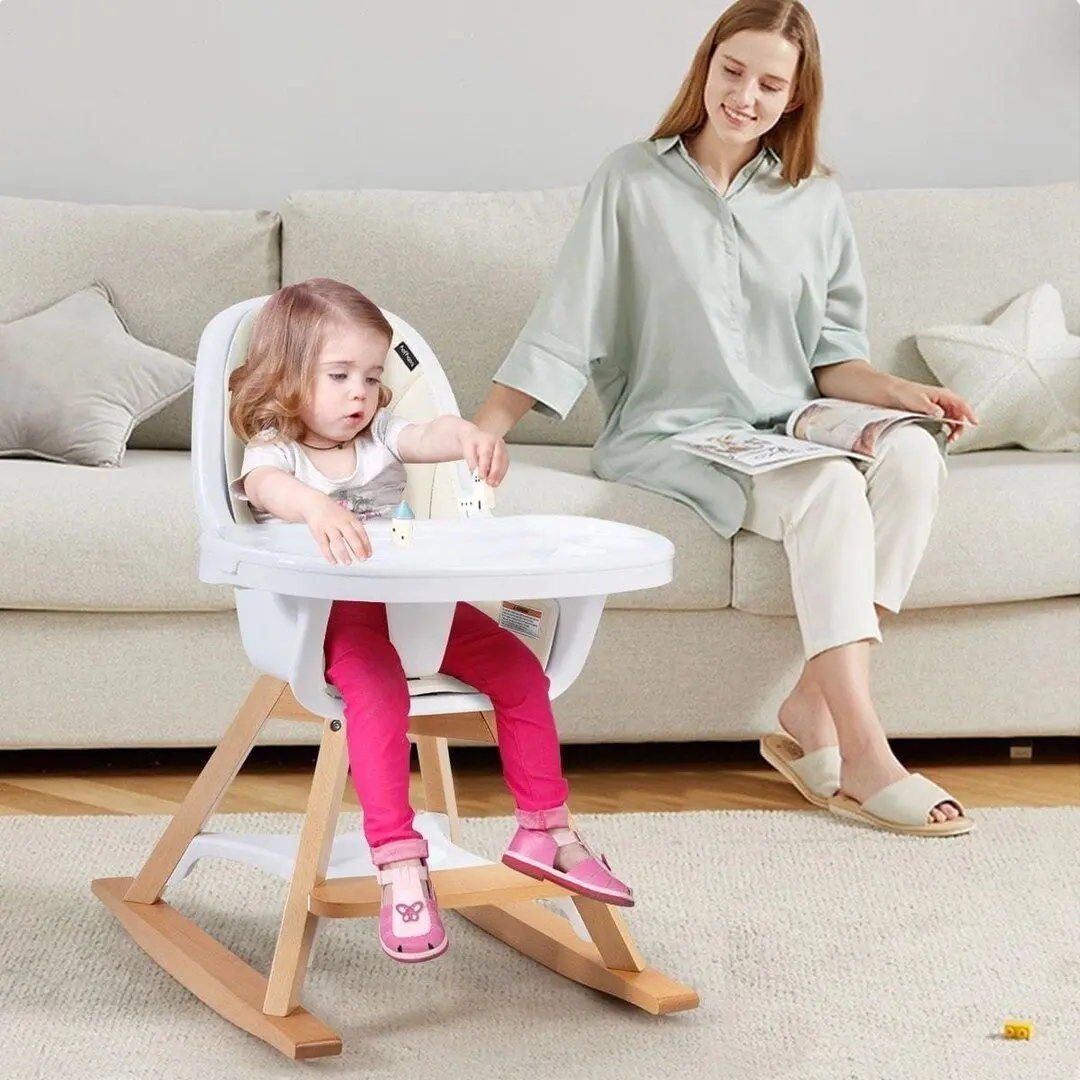 Стульчик для кормления Costway BB5581BE (Beige/Wood) - 6