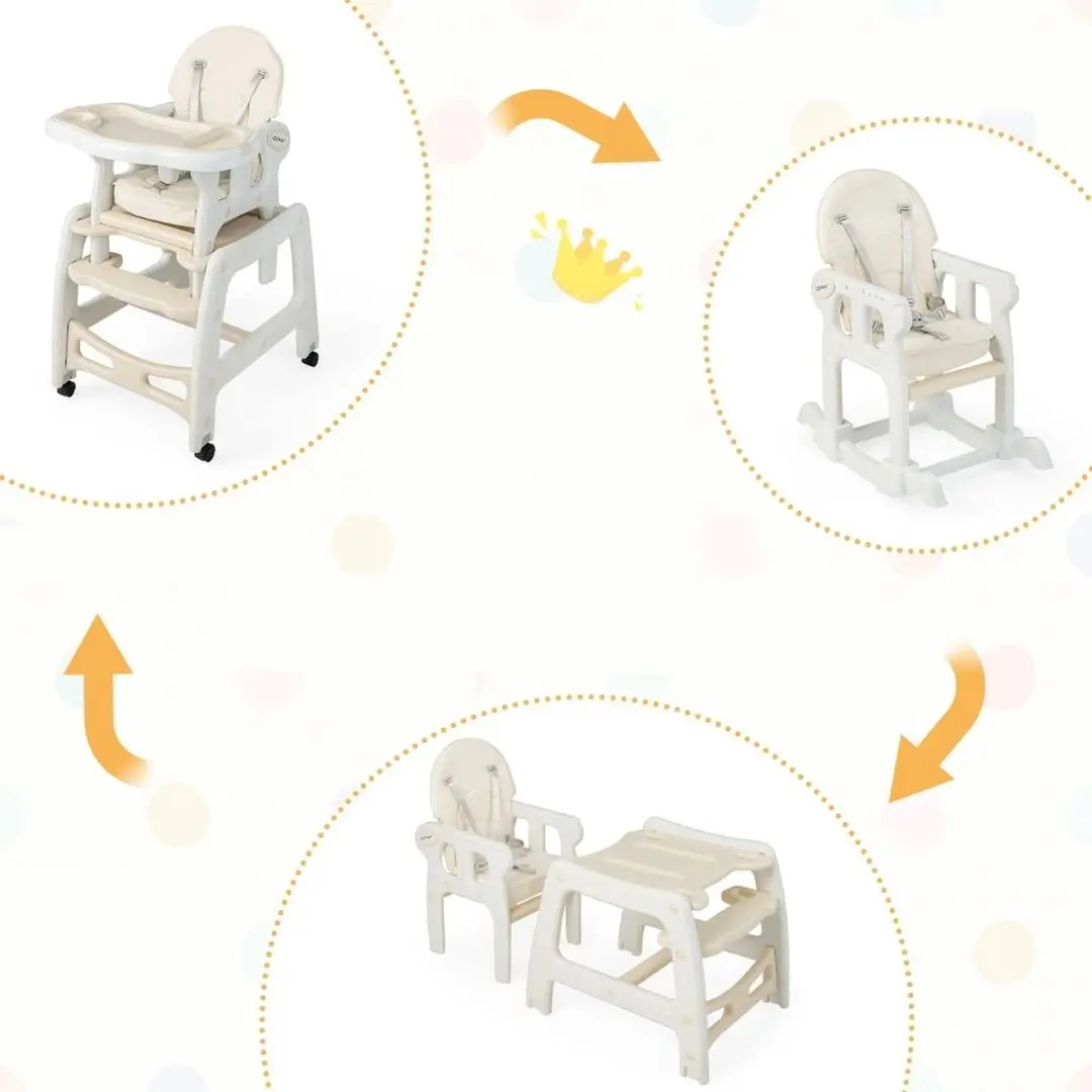 Scaun pentru hranire Costway BB5604BE (Beige)