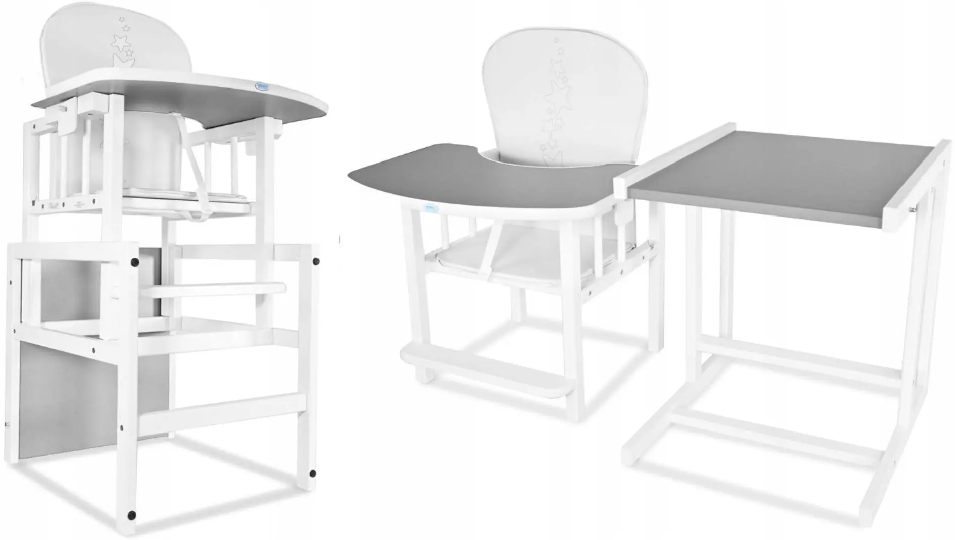 Scaun pentru hranire 2in1 Drewex Antos (Silver/White) - 5