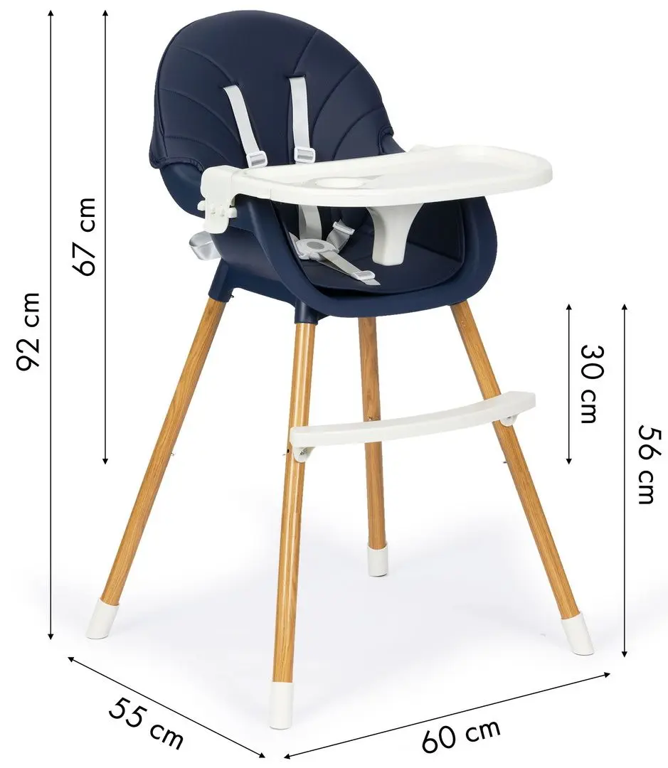 Стульчик для кормления 2в1 Ecotoys HA-004 (Dark Blue) - 8