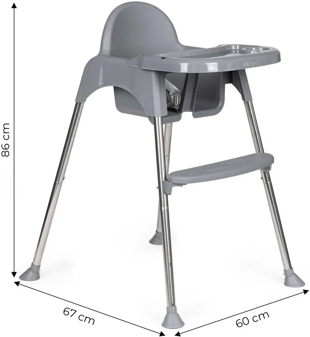 Scaun pentru hranire 2in1 Ecotoys HC-135 (Grey)