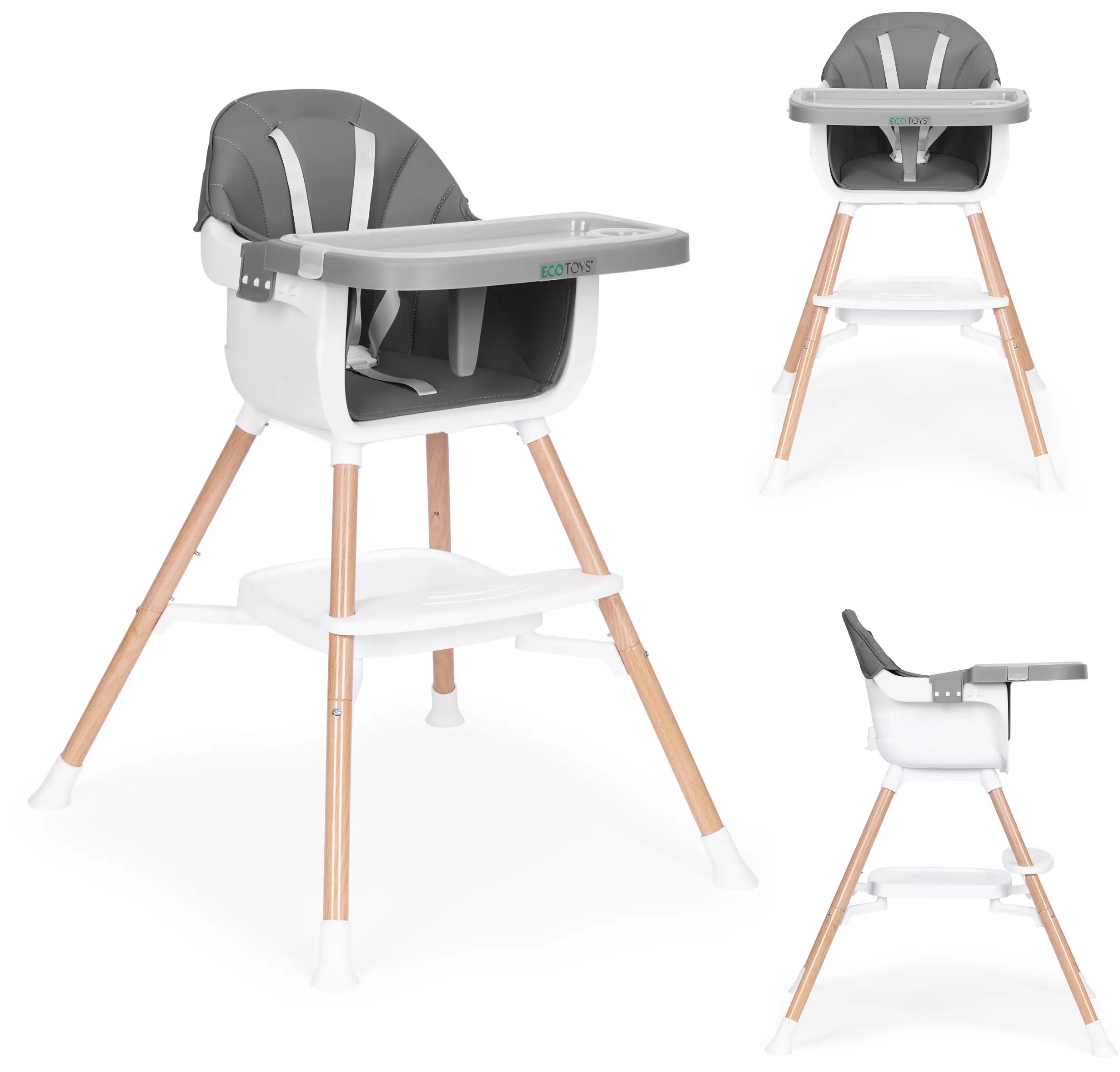 Стульчик для кормления 2в1 ECOTOYS HC508 (Grey) - 5