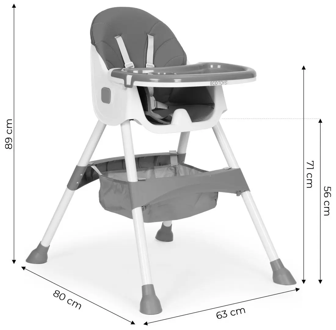 Scaun pentru hranire Ecotoys HC521 (Grey)