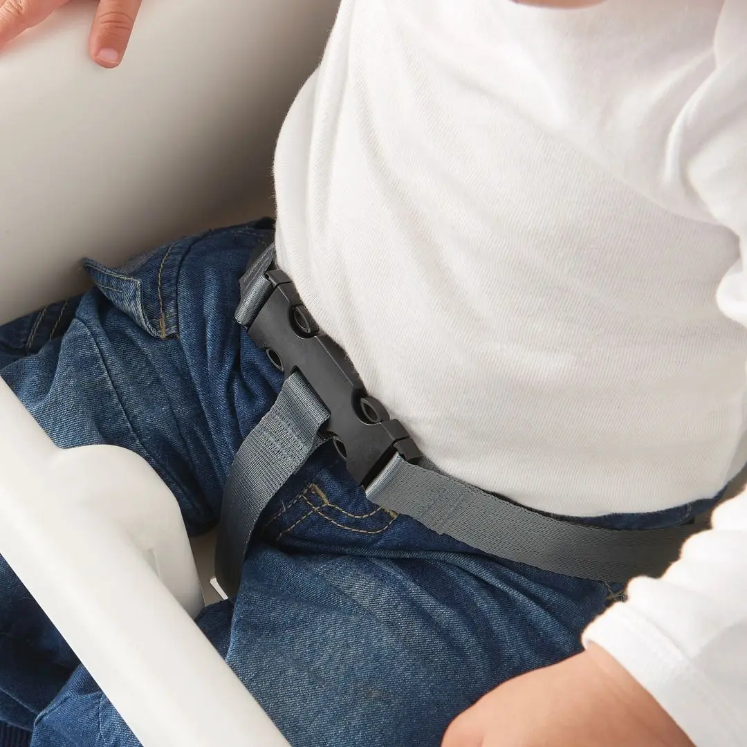 Стульчик для кормления Ikea Antilop высокий/с поддоном (Белый/Серебристый)