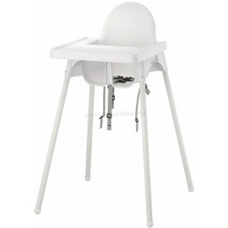 Scaun pentru hranire Ikea Antilop inalt/cu tava (Alb)