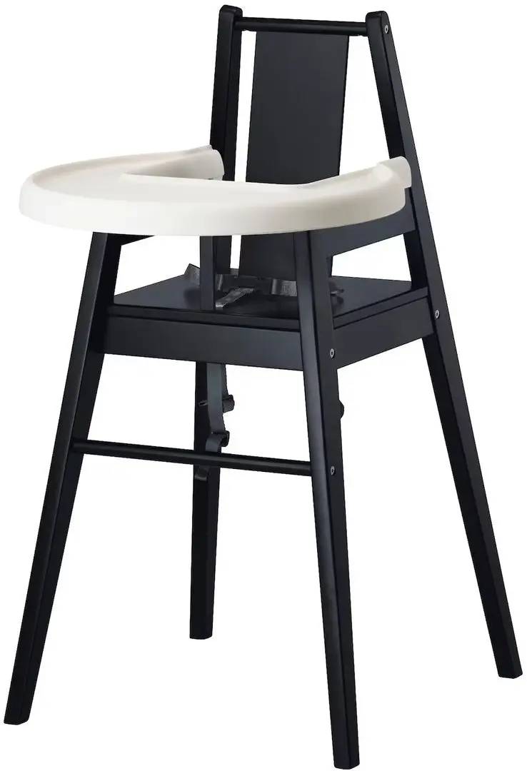 Scaun pentru hranire Ikea Blames inalt/cu tava (Negru/Alb)