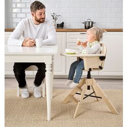 Стульчик для кормления Ikea Graval высокий/с поддоном (Береза/Белый/Черный) Thumb