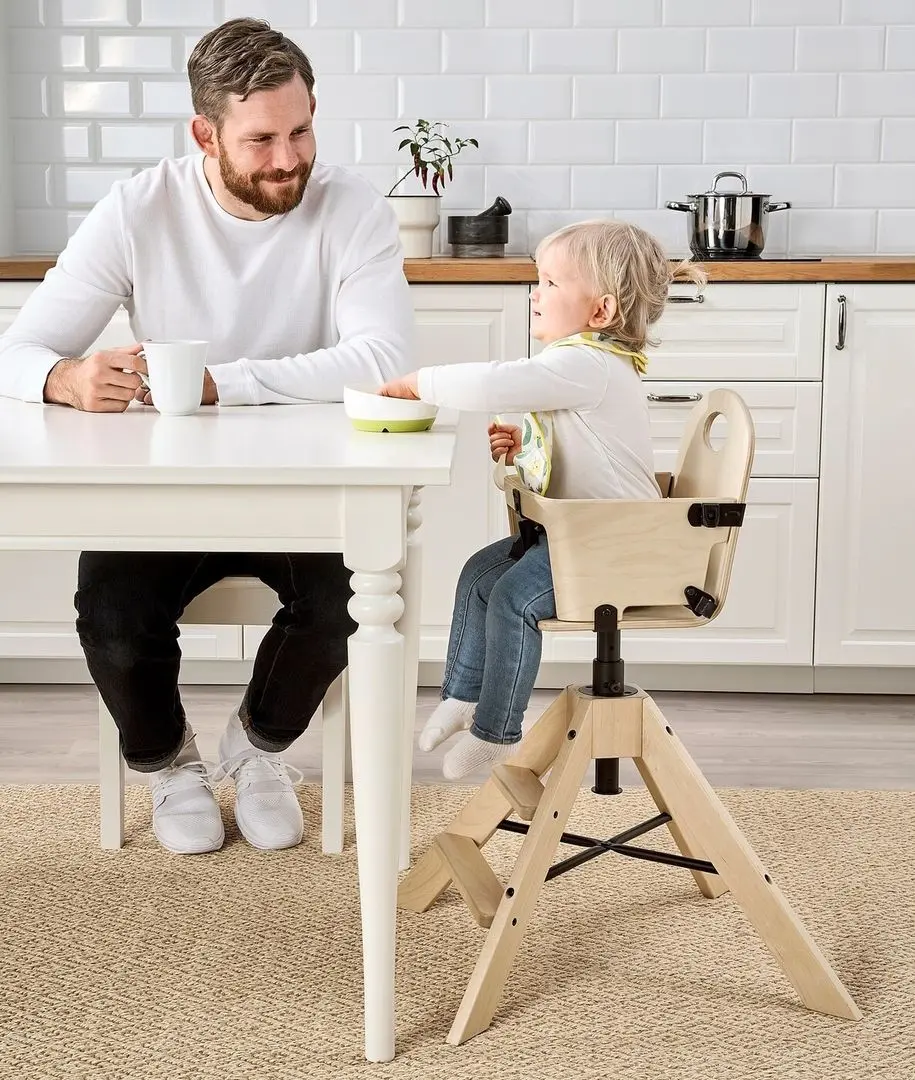 Стульчик для кормления Ikea Graval высокий/с поддоном (Береза/Белый/Черный) - 7