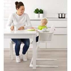 Scaun pentru hranire Ikea Langur inalt/cu tava (Alb) Thumb