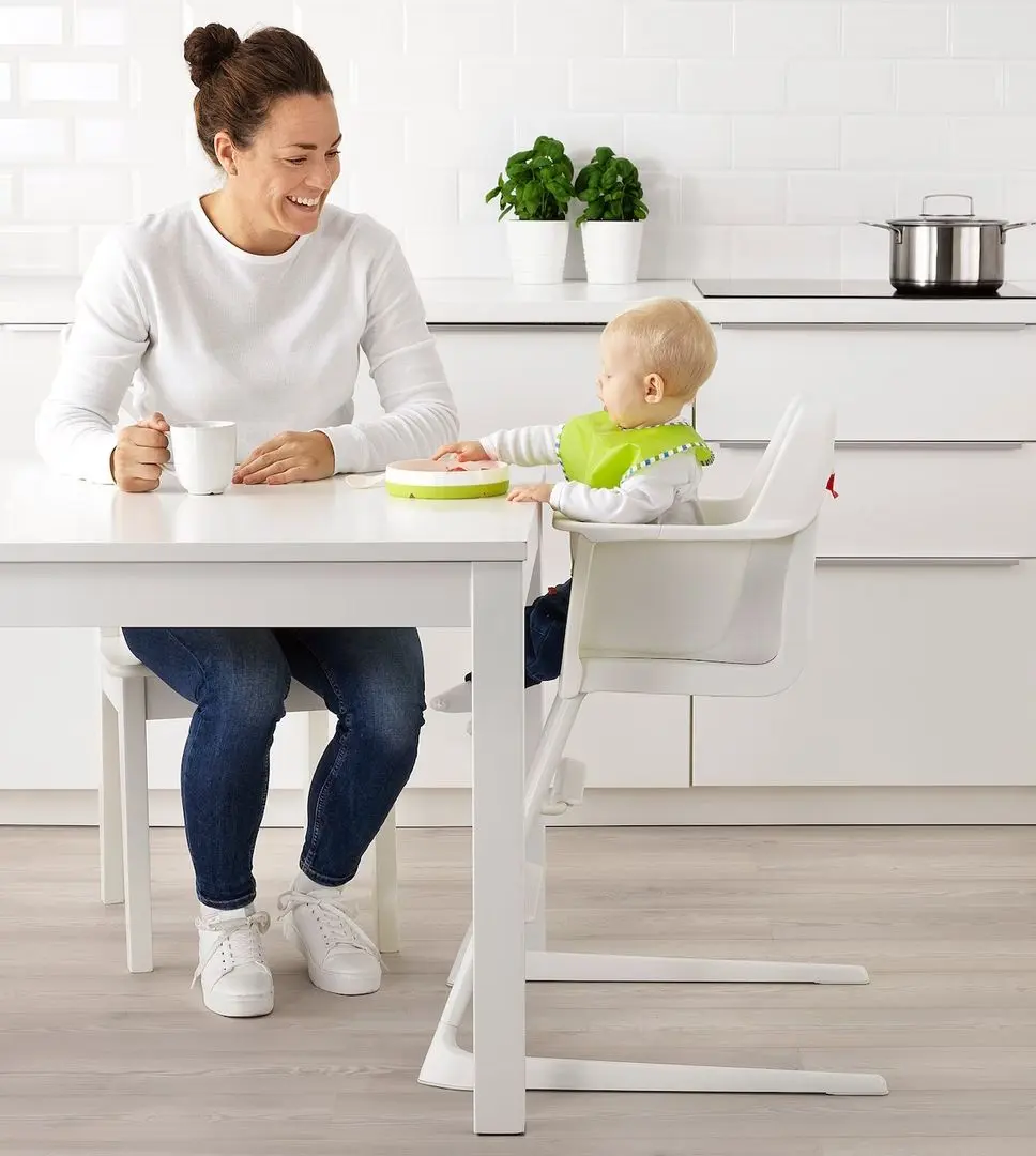 Scaun pentru hranire Ikea Langur inalt/cu tava (Alb) - 5