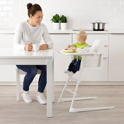 Scaun pentru hranire Ikea Langur inalt/cu tava (Alb) Thumb