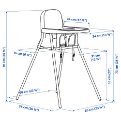 Scaun de hranire Ikea Sandkatt (Bej/Antracit) Thumb