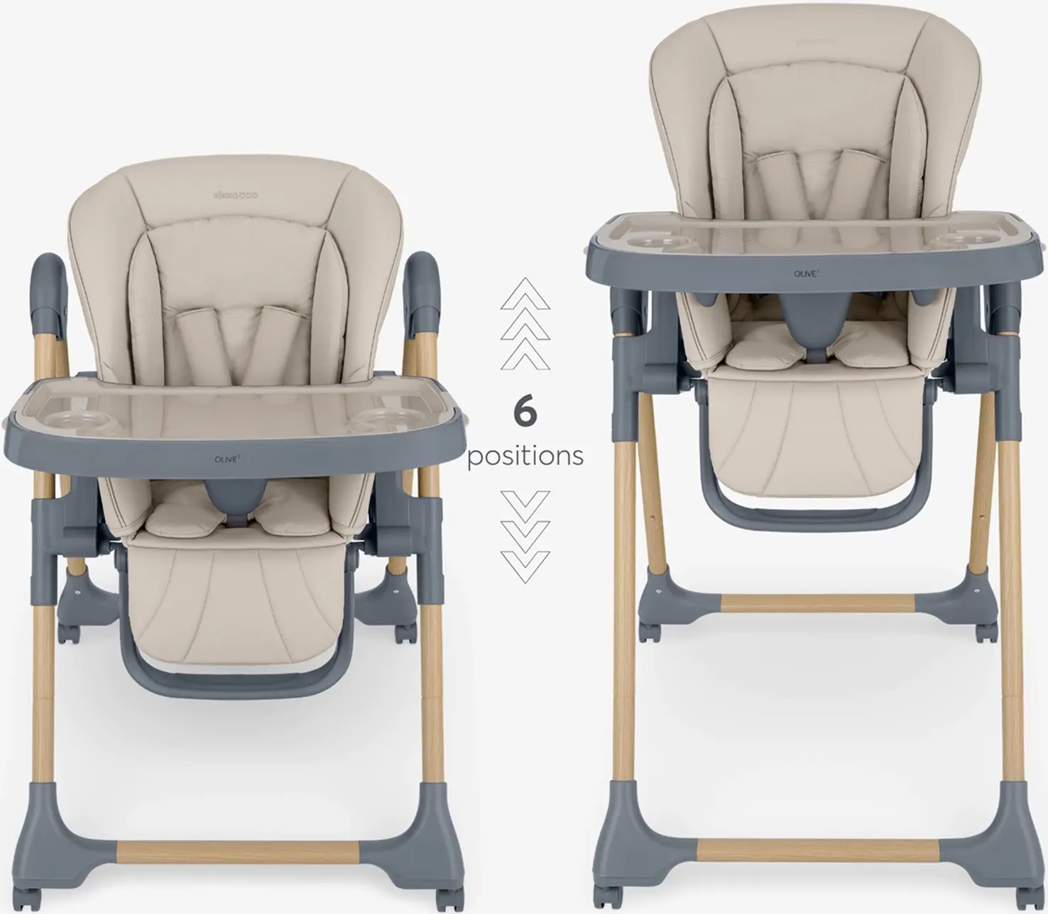 Scaun pentru hranire Kikka Boo Olive 2 (Beige/Gray) - 5