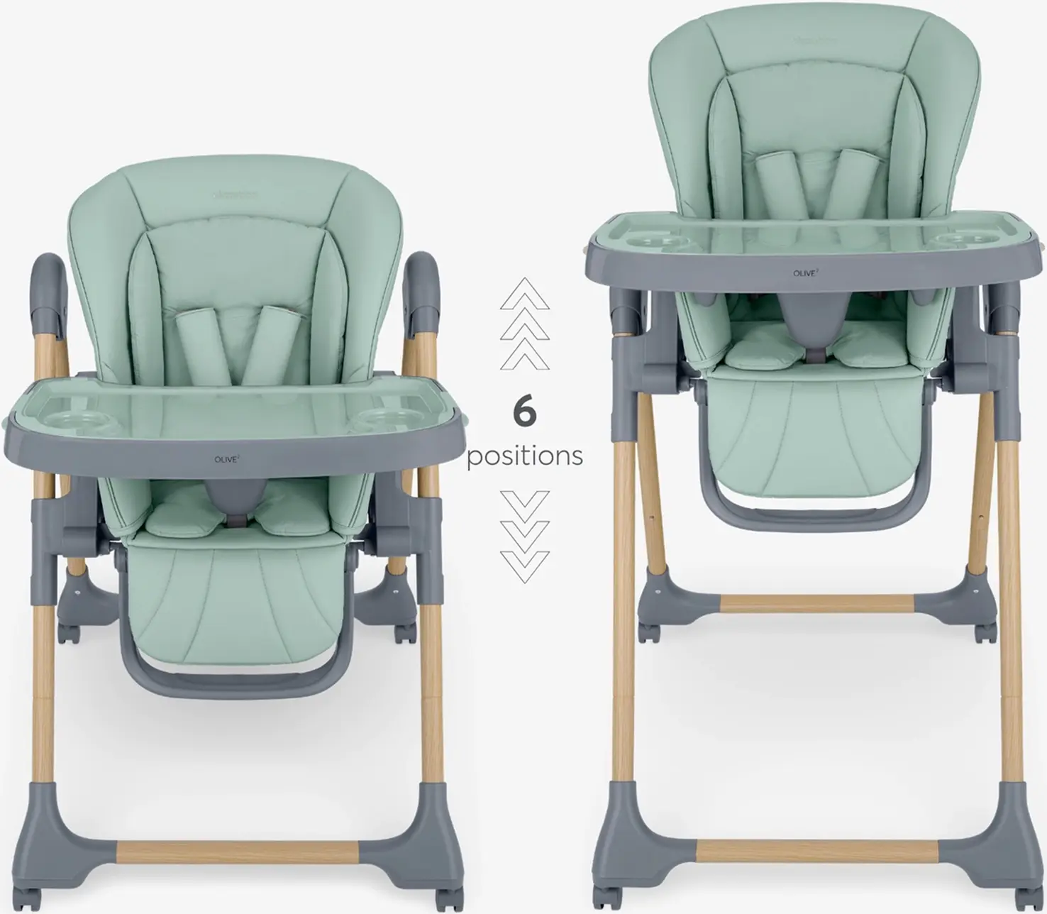 Scaun pentru hranire Kikka Boo Olive 2 (Mint/Gray) - 5