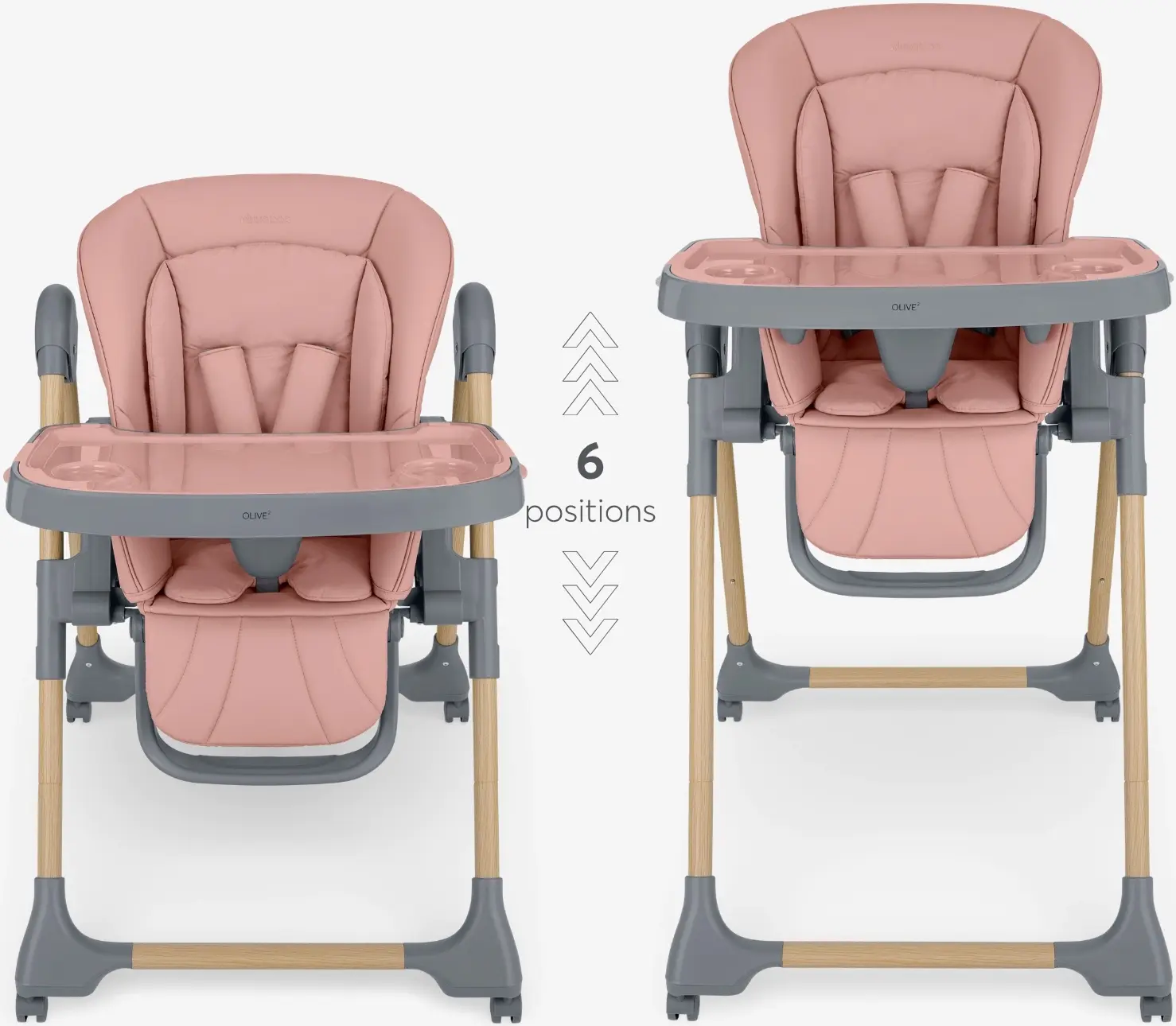 Scaun pentru hranire Kikka Boo Olive 2 (Pink/Gray) - 5