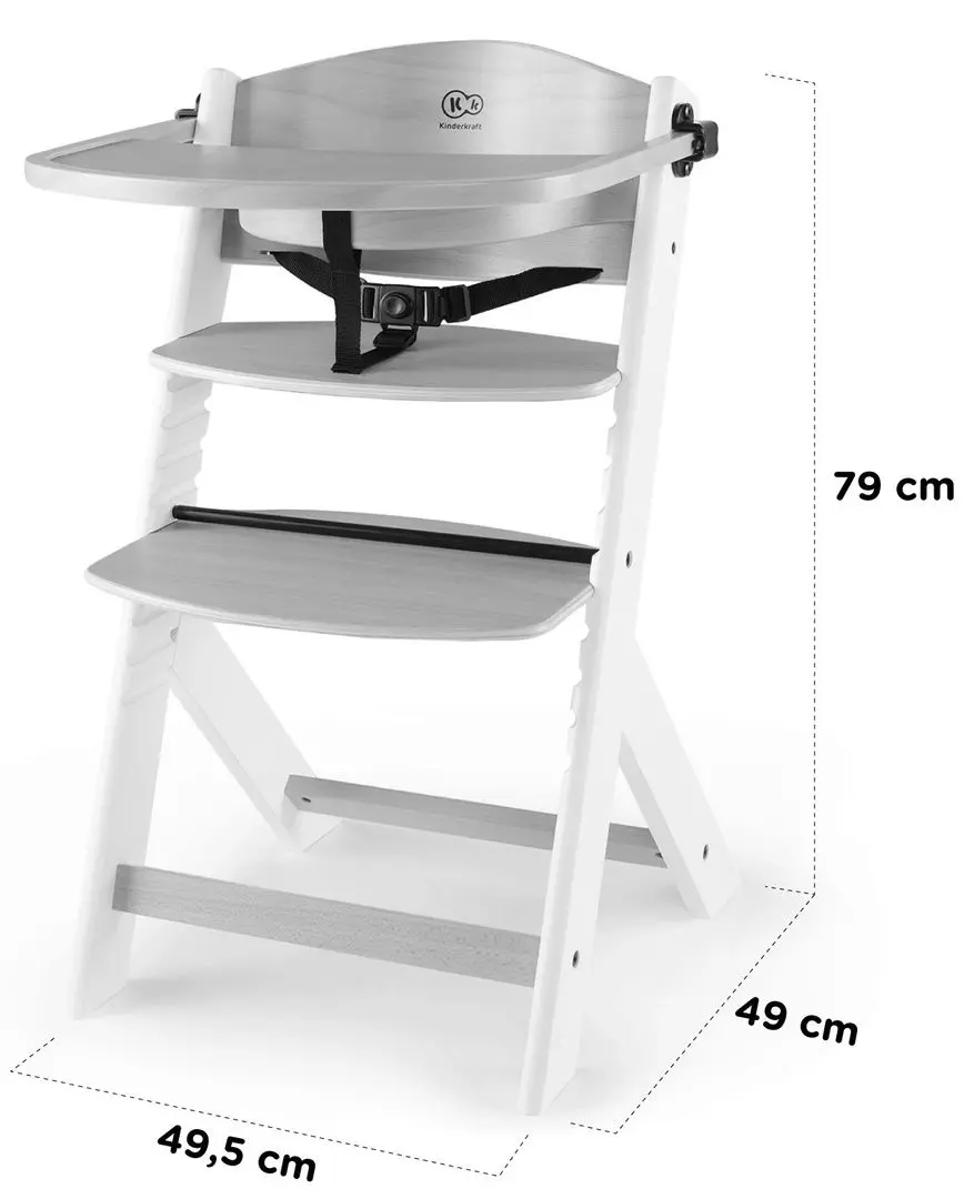 Scaun pentru hranire KinderKraft Enock (Wood/White) - 7