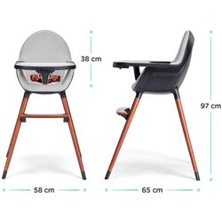 Стульчик для кормления 2в1 Kinderkraft Finix Ecru (Black/Beige) Thumb