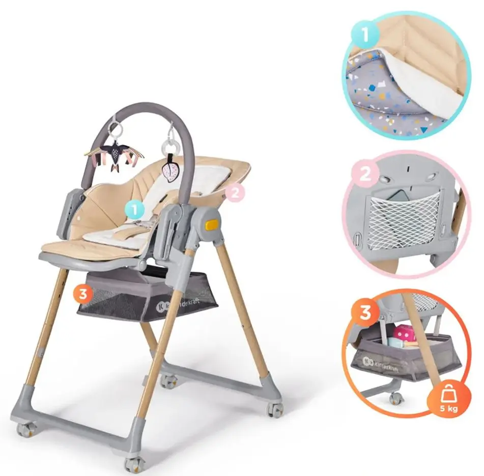 Scaun pentru hranire 2in1 Kinderkraft Lastree KHLAST00BEGW000 (Brown) - 13