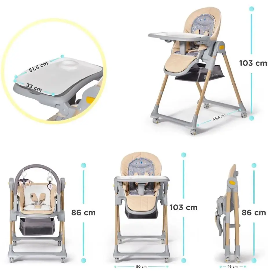 Стульчик для кормления 2в1 Kinderkraft Lastree KHLAST00PNK0000 (Pink) - 2