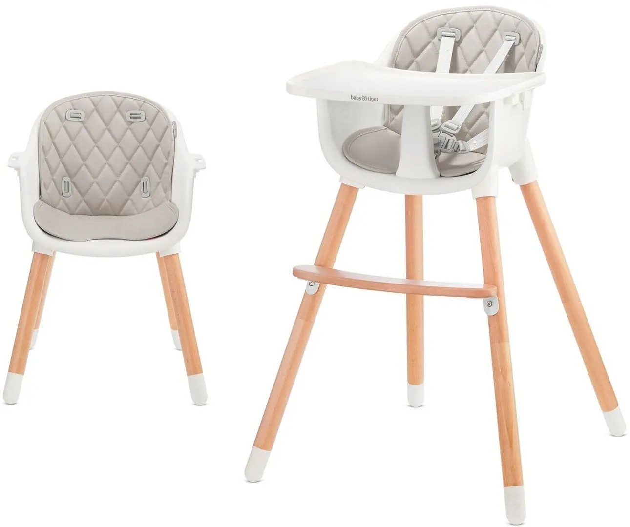 Scaun pentru hranire 2in1 KinderKraft Sienna (Gray/White) - 6