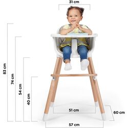 Scaun pentru hranire 2in1 KinderKraft Sienna (Gray/White) Thumb