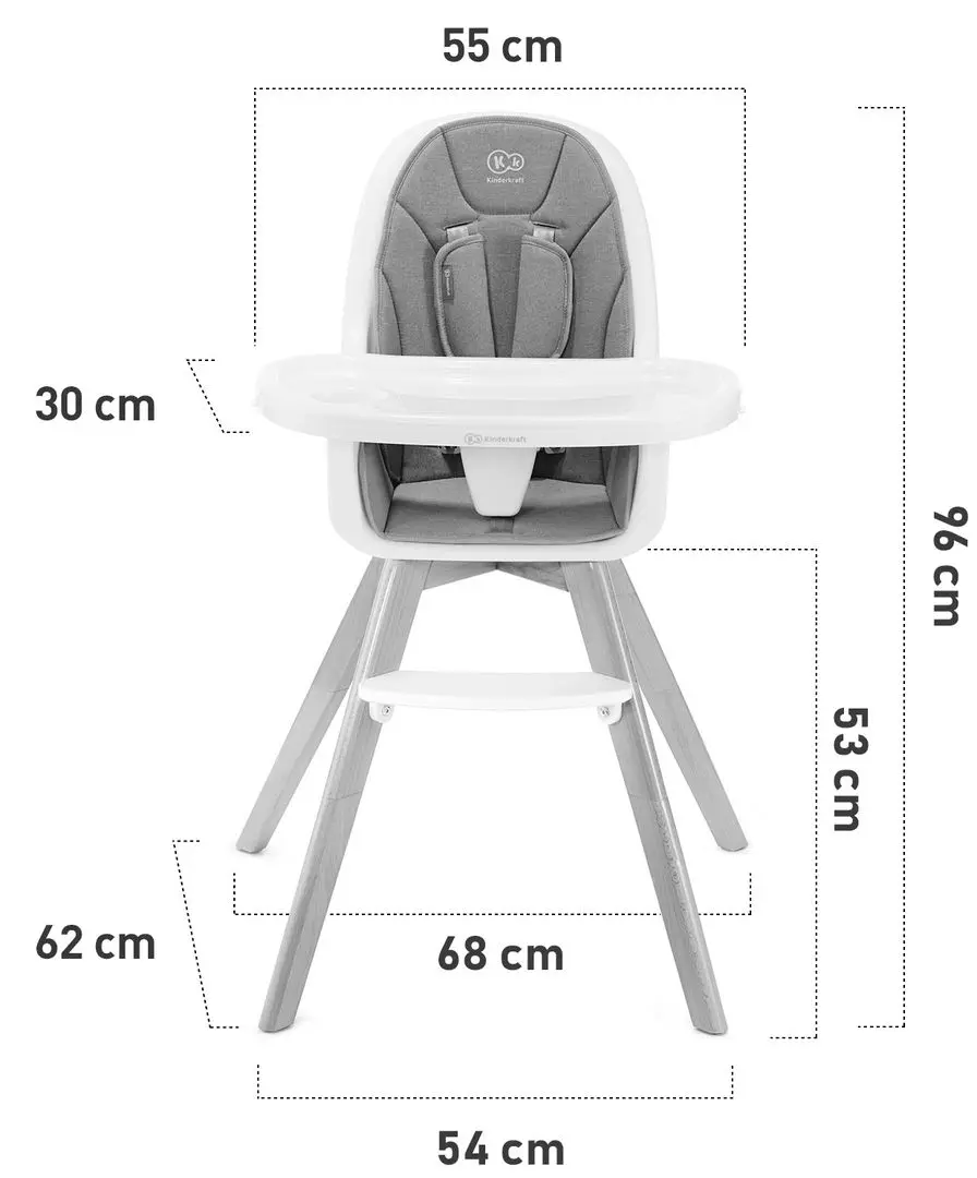 Стульчик для кормления 2в1 Kinderkraft Tixi (Grey) - 12
