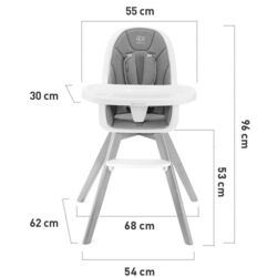 Стульчик для кормления 2в1 Kinderkraft Tixi (Pink/White) Thumb