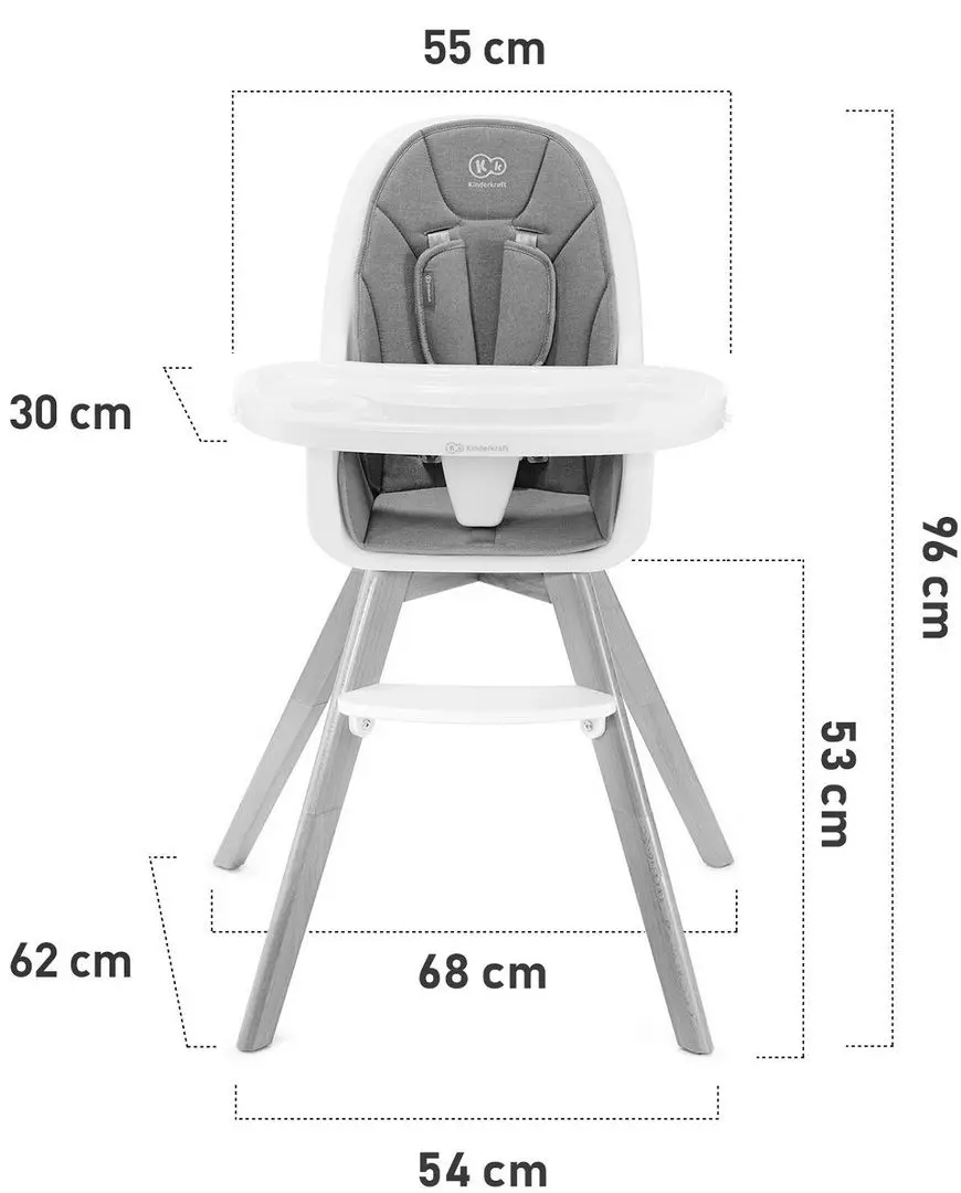 Стульчик для кормления 2в1 Kinderkraft Tixi (Pink/White) - 5