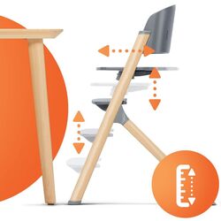 Scaun pentru hranire 3in1 Kinderkraft Igee (Grey/Wood) Thumb