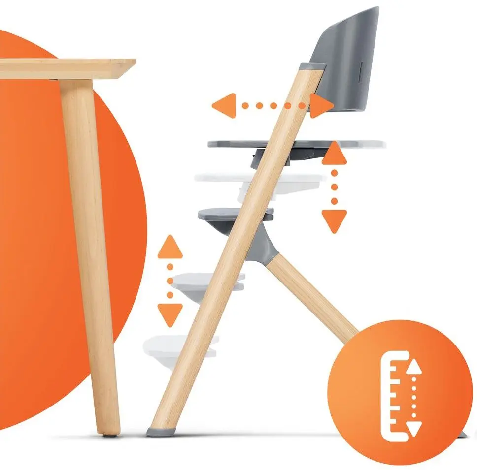 Scaun pentru hranire 3in1 Kinderkraft Igee (Grey/Wood)