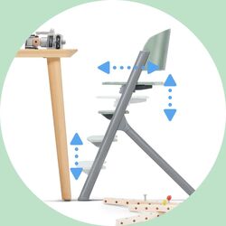 Scaun pentru hranire si sezlong 4in1 Kinderkraft Livy Calmee (Olive Green) Thumb