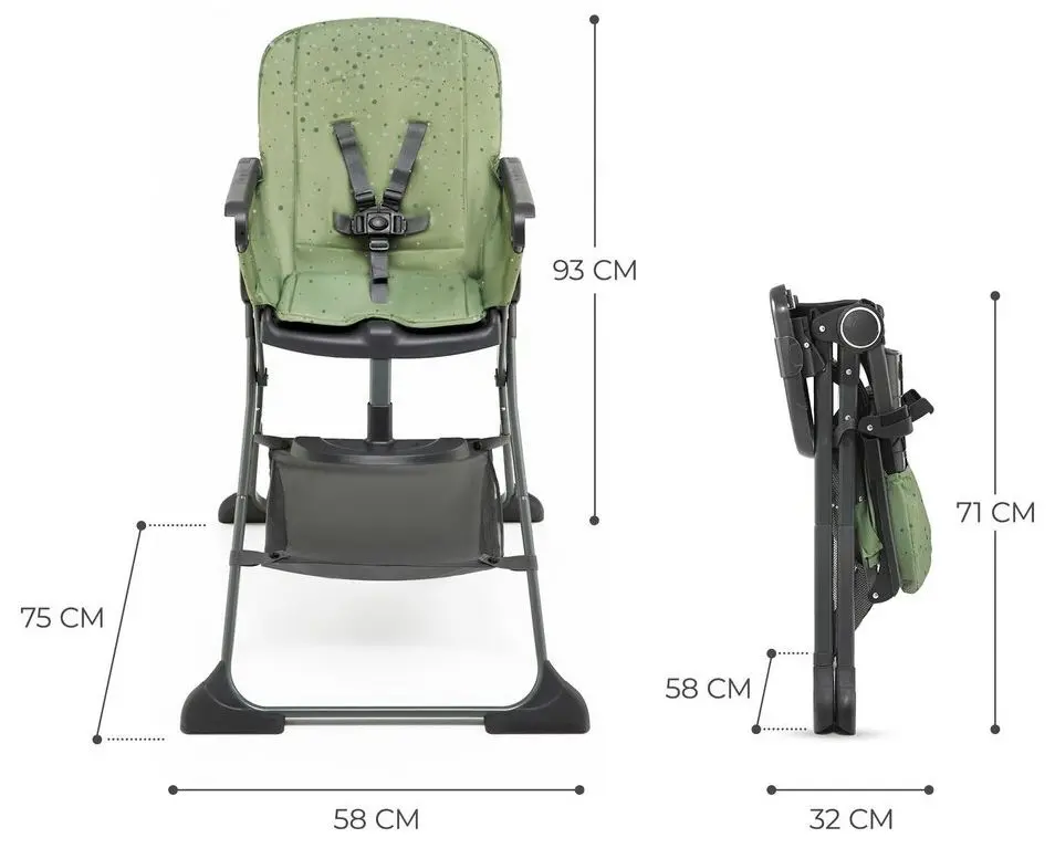 Scaun pentru hranire Kinderkraft Foldee KHFOLD00GRE0000 (Green)