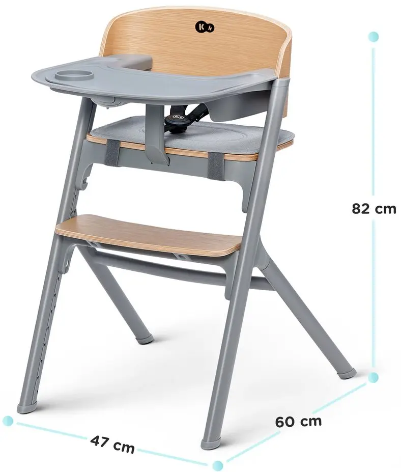 Scaun pentru hranire KinderKraft Livy + Sezlong Calmee (Oak/Grey) - 5