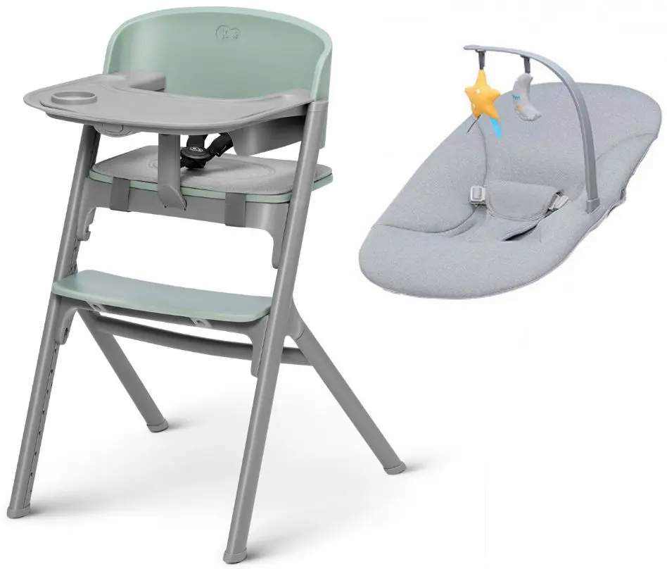 Scaun pentru hranire KinderKraft Livy + Sezlong Calmee (Olive Green/Grey)