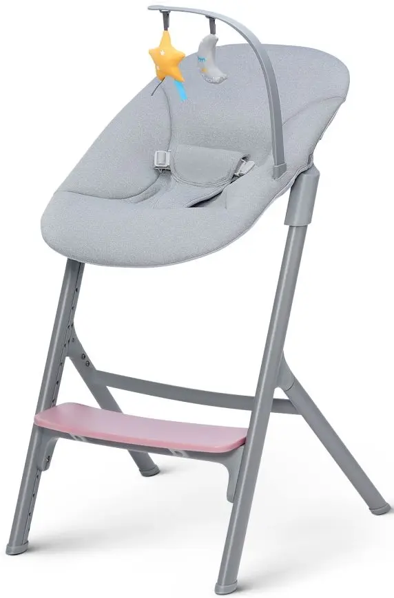Стульчик для кормления KinderKraft Livy + Шезлонг Calmee (Pink/Grey) - 3