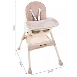 Стульчик для кормления 3в1 Kruzzel 12058 (Pink) Thumb