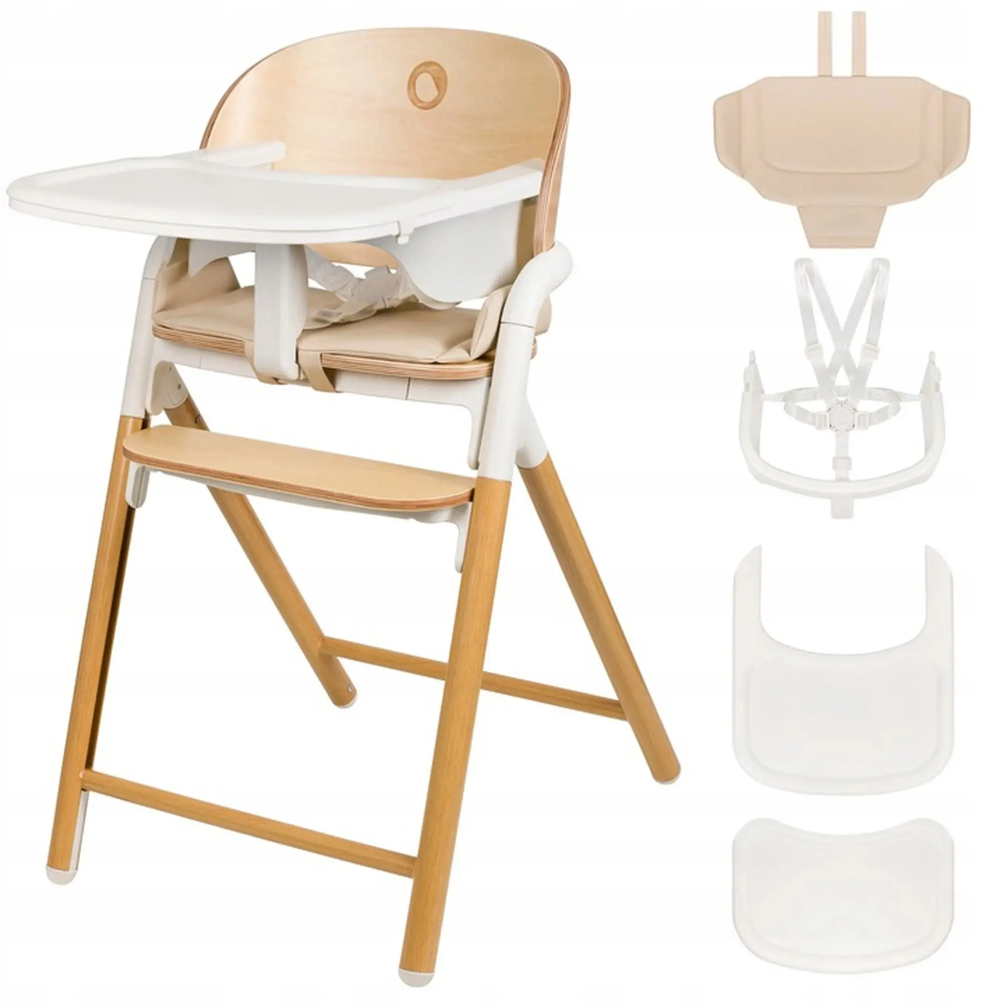 Scaun pentru hranire 3in1 Lionelo Celia (White/Natural) - 2