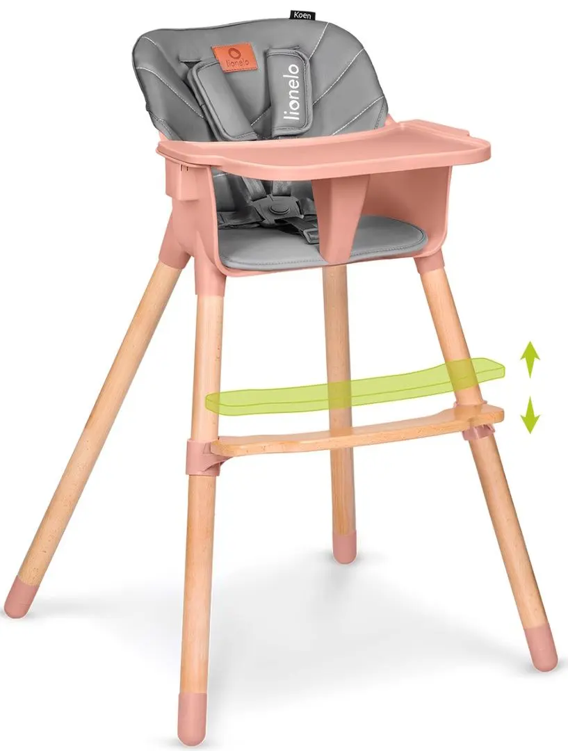 Scaun pentru hranire 2in1 Lionelo Koen (Pink/Grey)