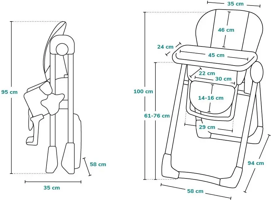 Scaun pentru hranire Lionelo Zanna (Grey Stone)