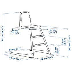 Scaun pentru hranire Ikea Langur 82cm (Alb) Thumb