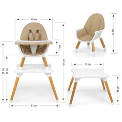 Стульчик для кормления 2в1 Milly Mally Malmo (Beige) Thumb