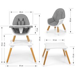 Стульчик для кормления 2в1 Milly Mally Malmo (Grey) Thumb