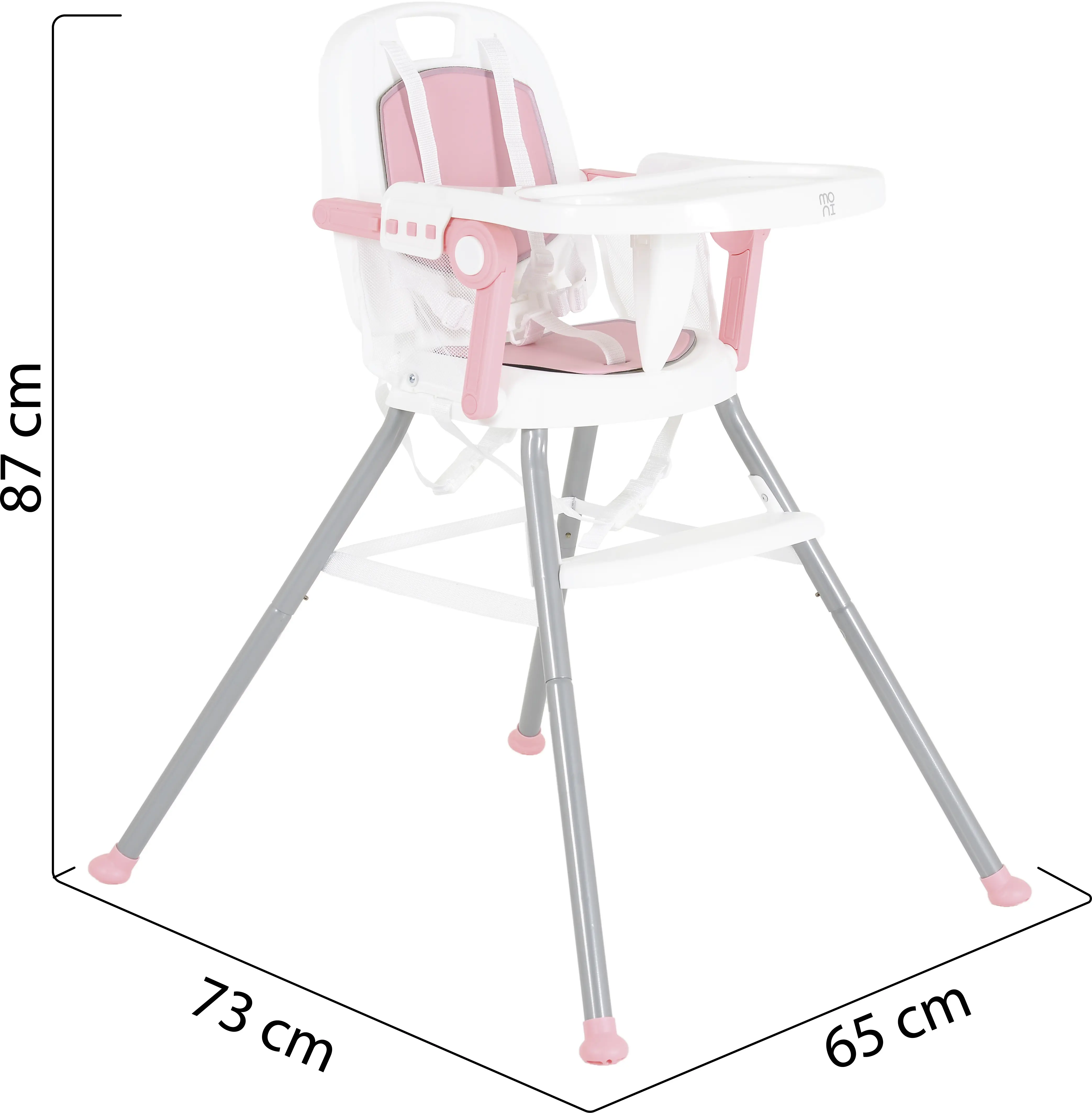 Scaun pentru hranire 3in1 Moni Amaretti (Pink)