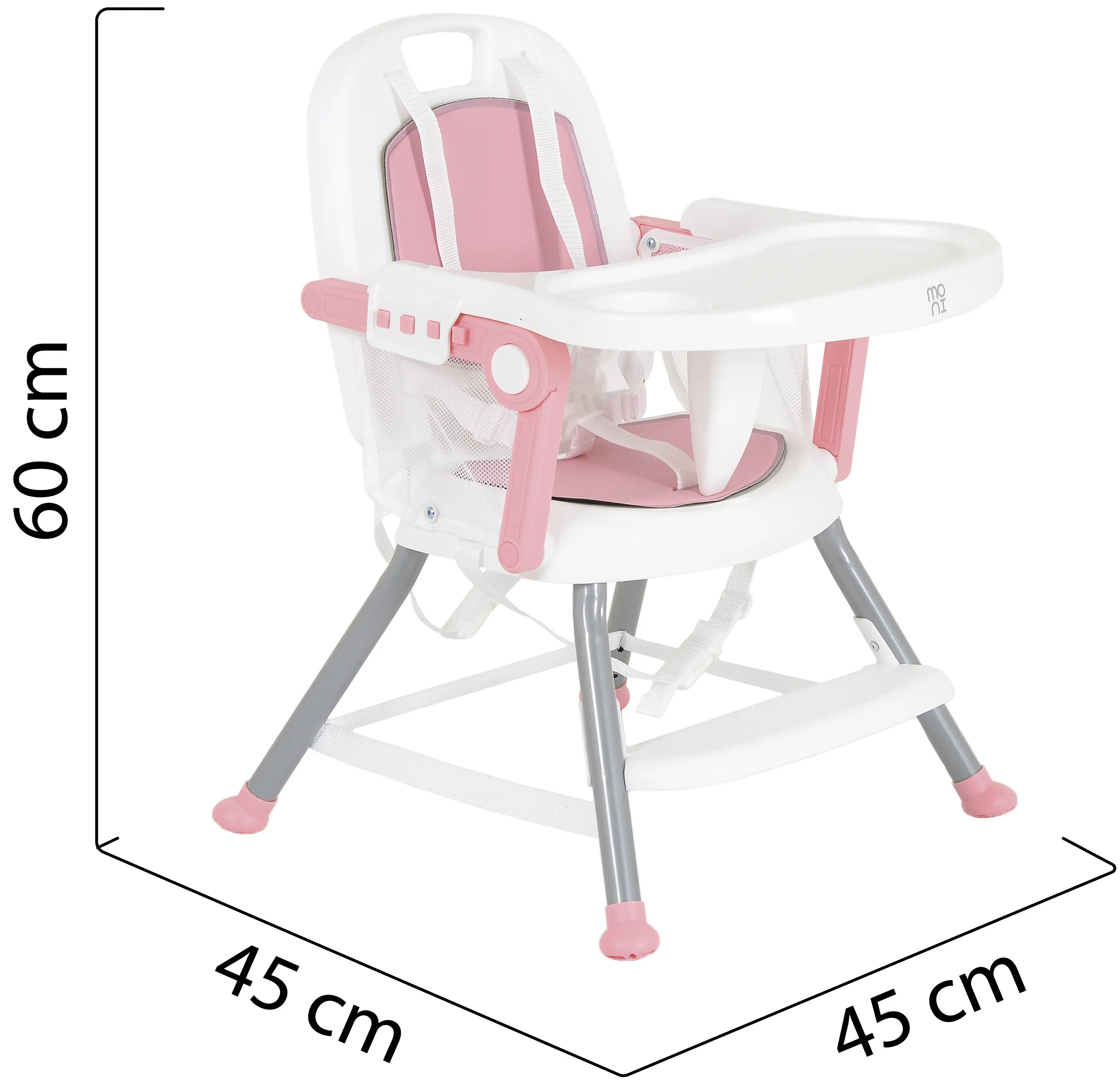 Scaun pentru hranire 3in1 Moni Amaretti (Pink)